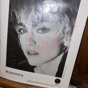 Madonna Signed Black and White Poster